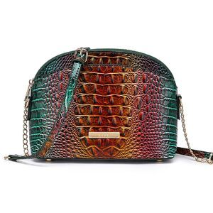 6008 Trendy Satchel Purse Crocodile Embossed Pattern Crossbody Shoulder